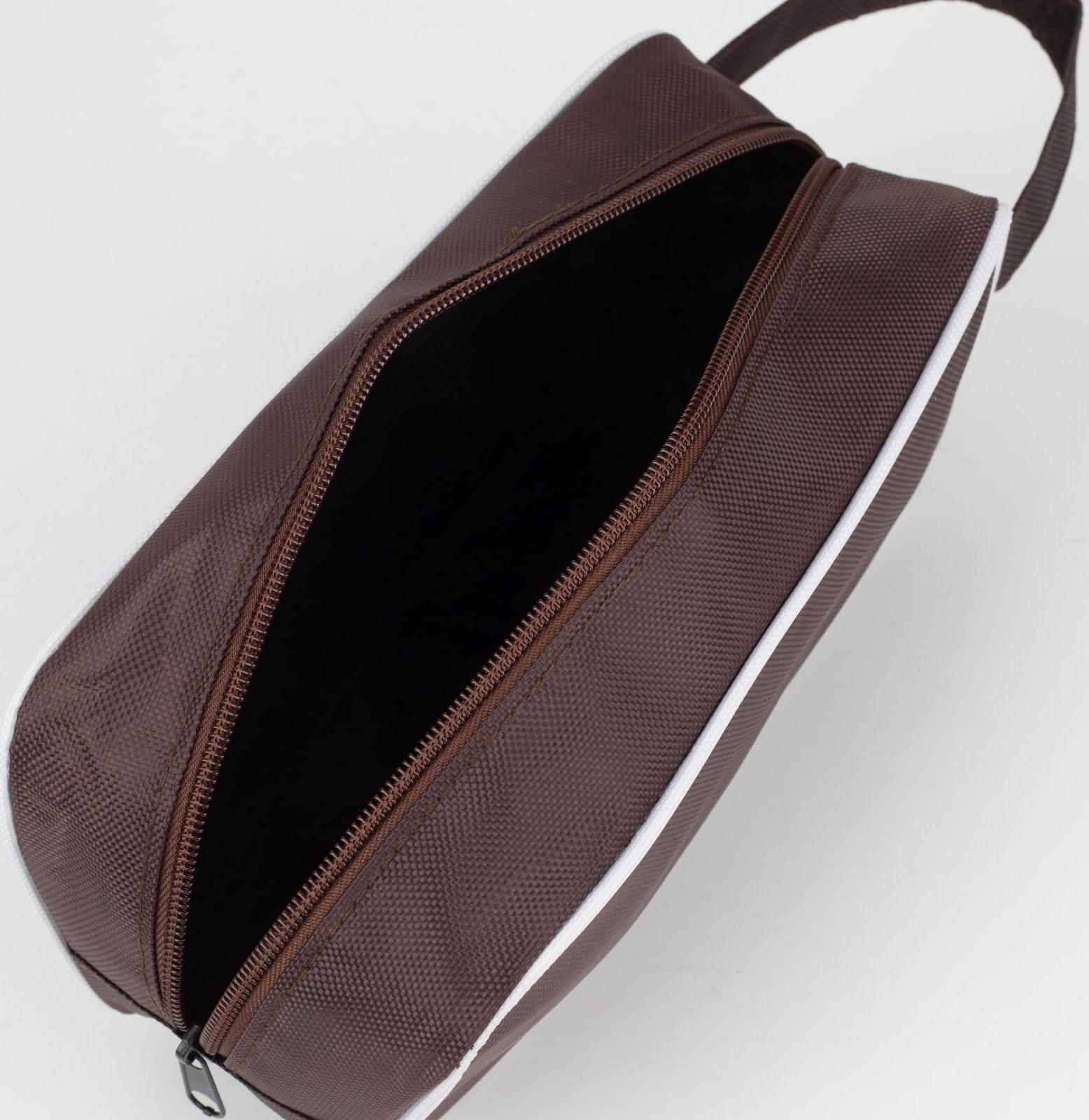 Косметичка на молнии, цвет коричневый