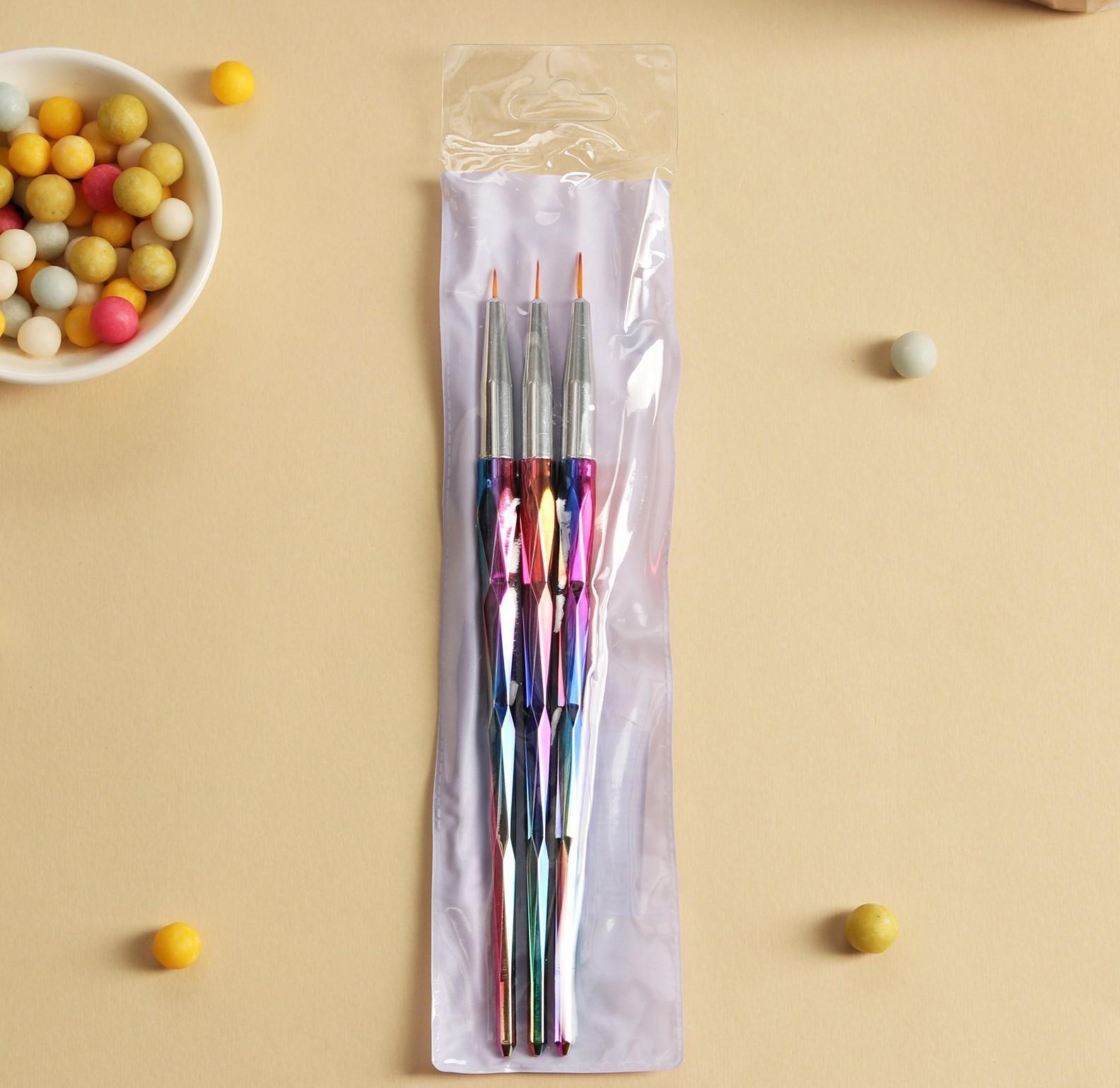 Набор кондитерских кисточек для декорирования «Металлик», 3 шт, 19×2,5 см