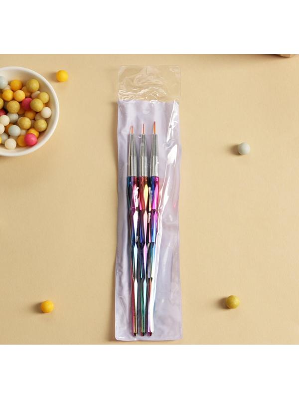 Набор кондитерских кисточек для декорирования «Металлик», 3 шт, 19×2,5 см