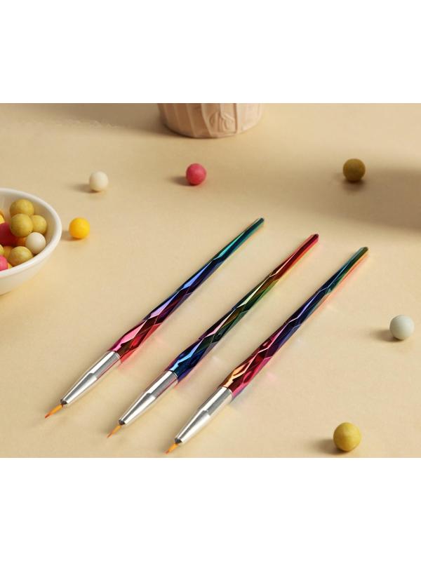 Набор кондитерских кисточек для декорирования «Металлик», 3 шт, 19×2,5 см