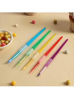 Набор кондитерских кисточек для декорирования Доляна «Радуга», 5 шт, 19×6 см