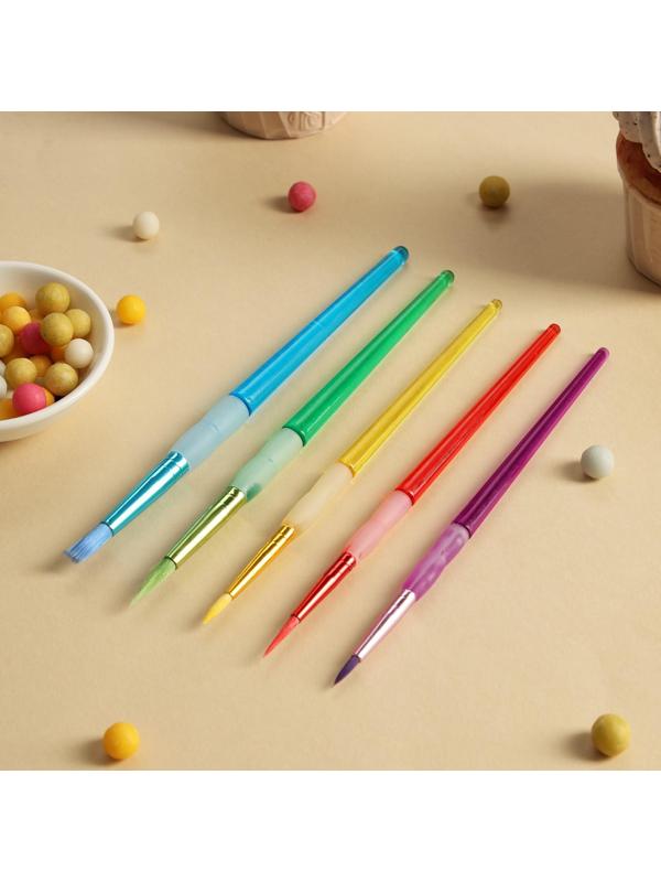 Набор кондитерских кисточек для декорирования Доляна «Радуга», 5 шт, 19×6 см