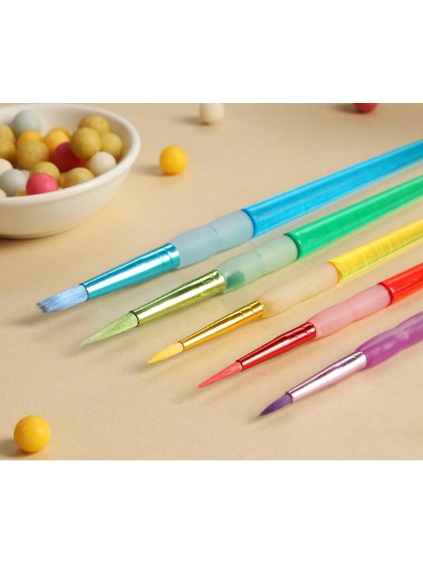 Набор кондитерских кисточек для декорирования Доляна «Радуга», 5 шт, 19×6 см