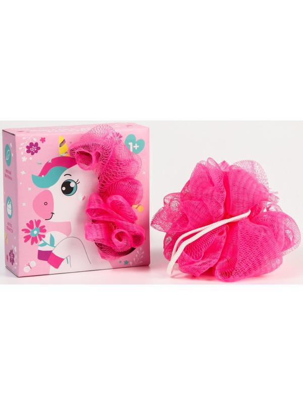 Мочалка детская для купания с петелькой «Единорог»