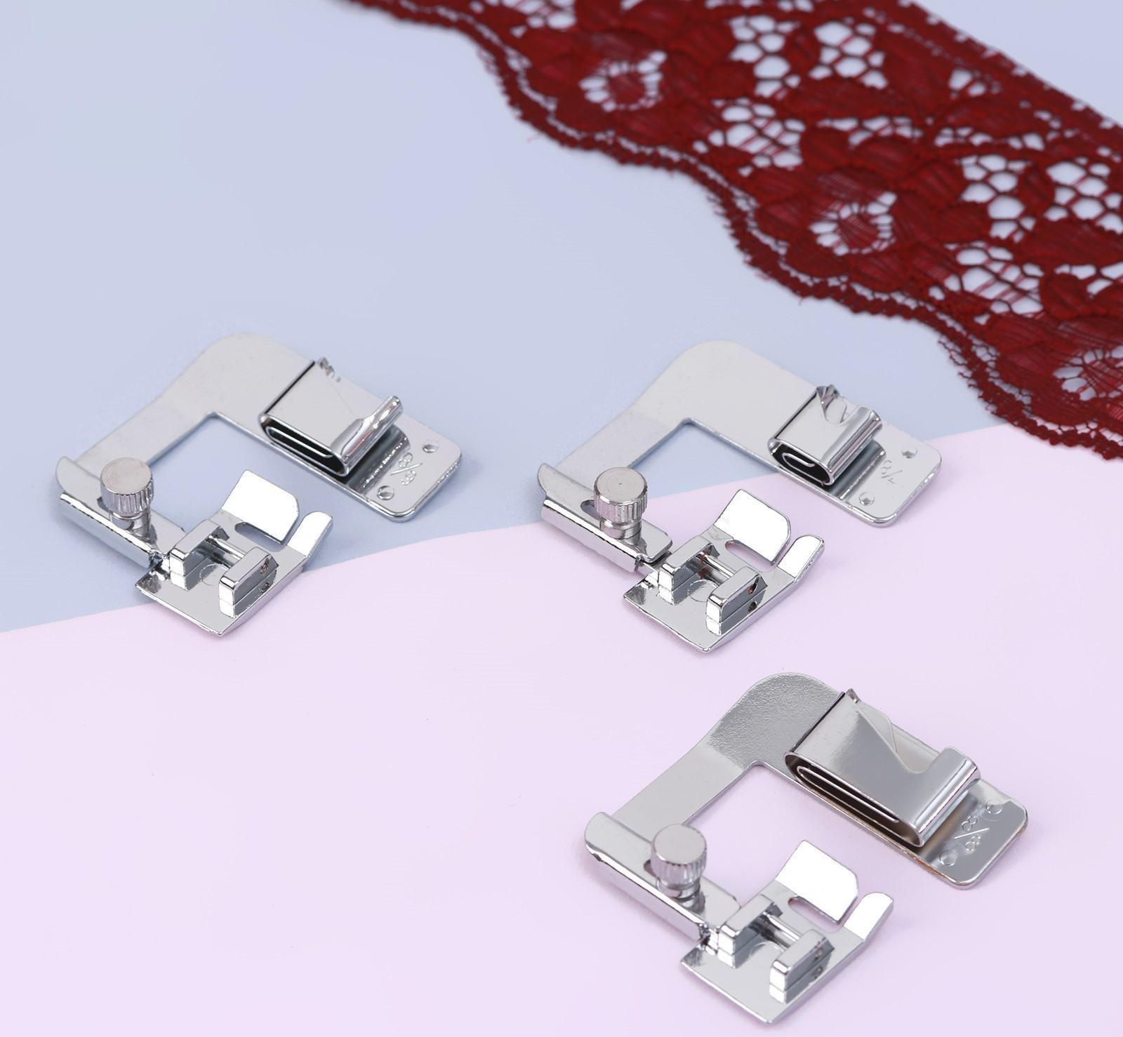 Набор лапок для швейной машины, подрубочные, 13/19/22 мм для двойной подгибки, 3 шт