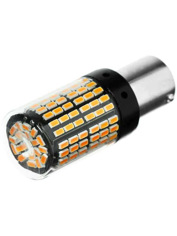Автолампа светодиодная P21W 1156, 144 SMD, 12 В, свет оранжевый