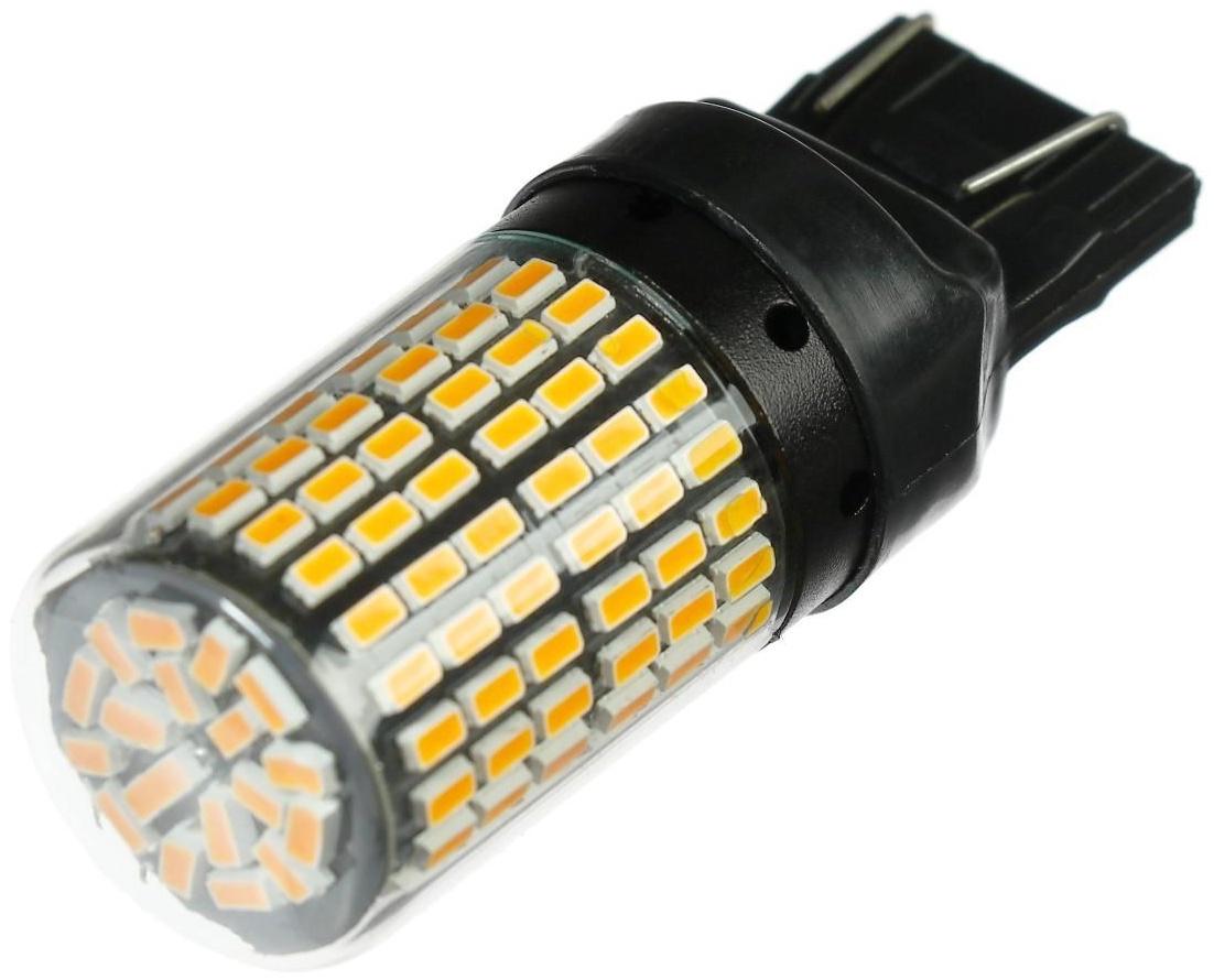 Автолампа светодиодная TORSO, WY21W, 12 В, 144 SMD, свет оранжевый