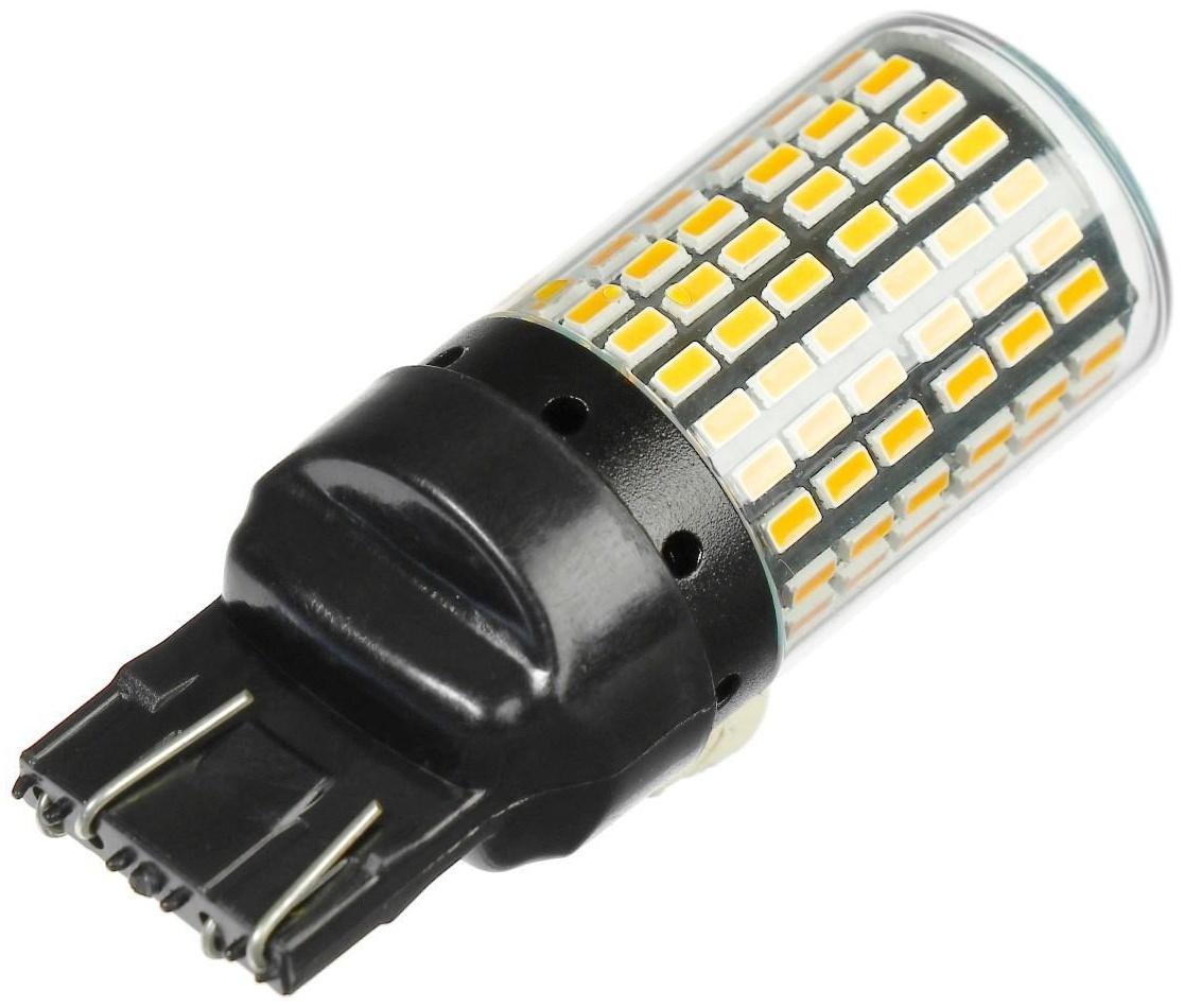 Автолампа светодиодная TORSO, WY21W, 12 В, 144 SMD, свет оранжевый