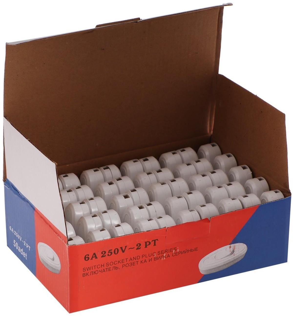 Выключатель на шнур 6 А, 250 В, белый