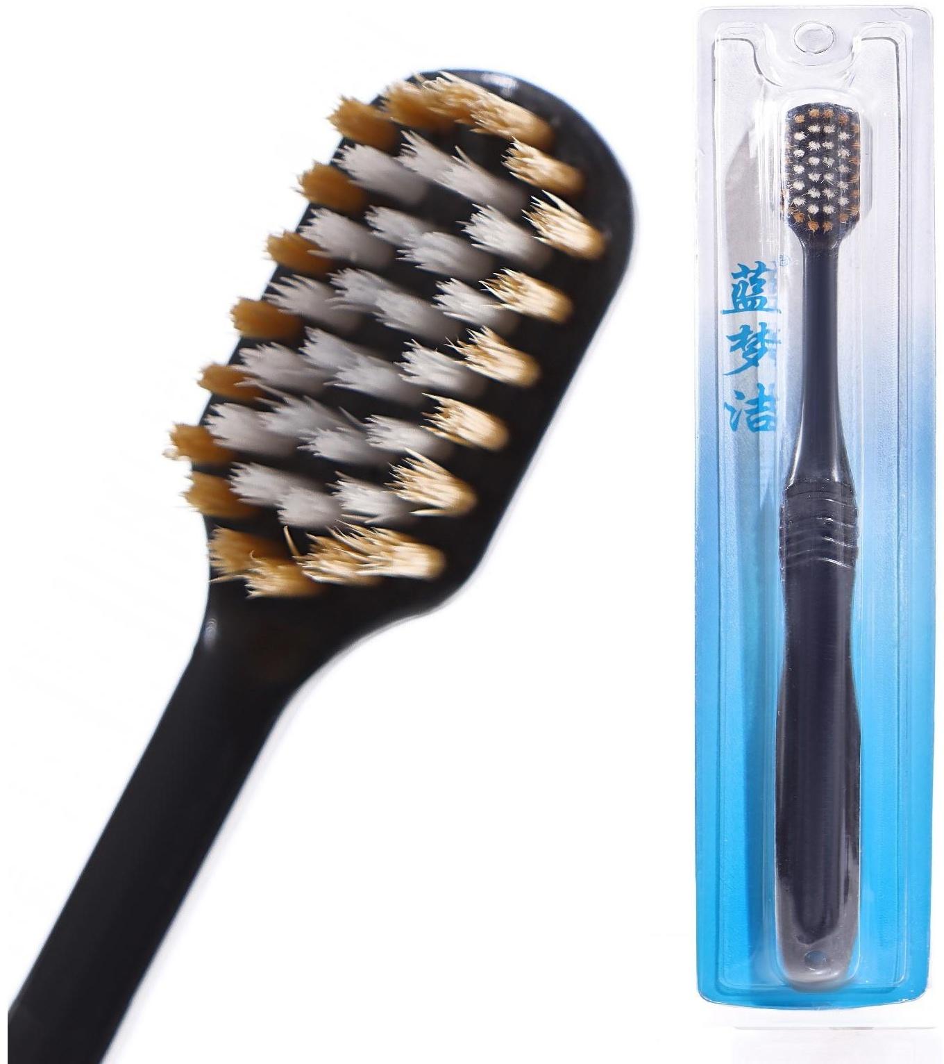 Зубная щетка с широкой чистящей головкой и супертонкими щетинкам, японский стиль