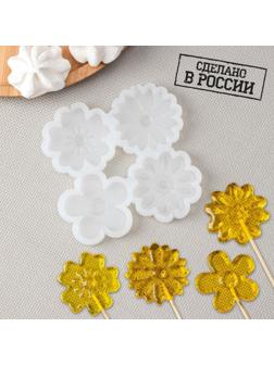 Силиконовая форма «Цветы», 5 см цветок, цвет прозрачный