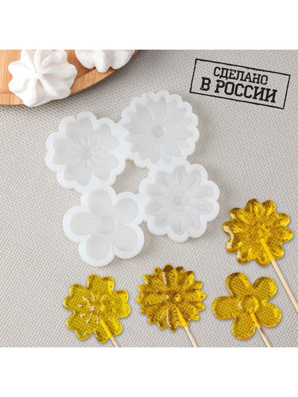 Силиконовая форма «Цветы», 5 см цветок, цвет прозрачный