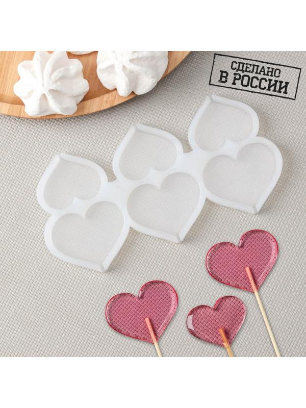 Силиконовая форма «Сердце», 4 см, 5 см, цвет прозрачный