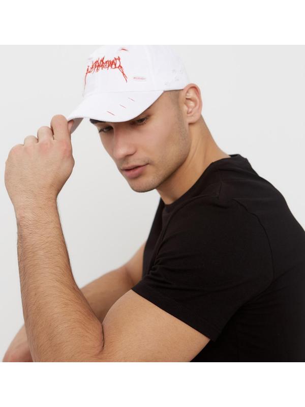 Бейсболка с порезами MINAKU цвет белый, р-р 58