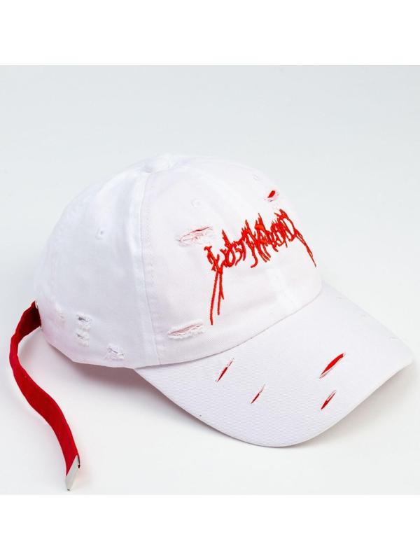 Бейсболка с порезами MINAKU цвет белый, р-р 58