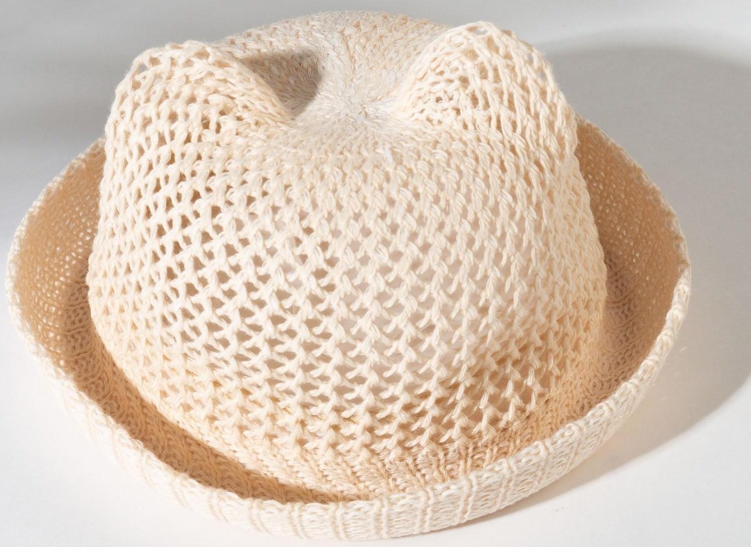Шляпа для девочки MINAKU с ушками, цвет молочный, р-р 48