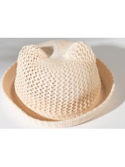 Шляпа для девочки MINAKU с ушками, цвет молочный, р-р 48
