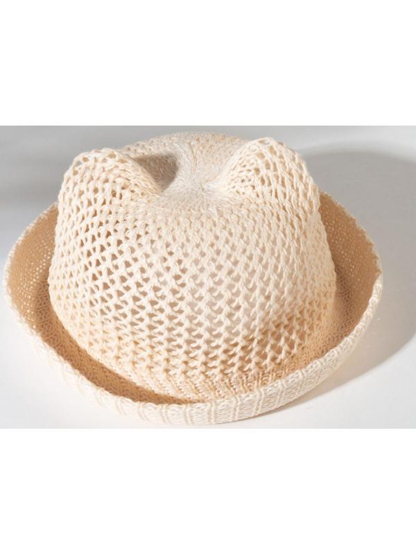 Шляпа для девочки MINAKU с ушками, цвет молочный, р-р 48