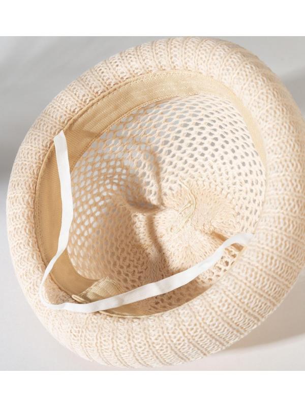 Шляпа для девочки MINAKU с ушками, цвет молочный, р-р 48