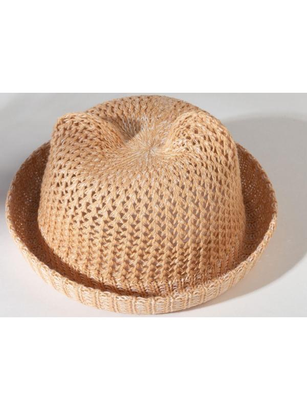 Шляпа для девочки MINAKU с ушками, цвет бежевый, р-р 48