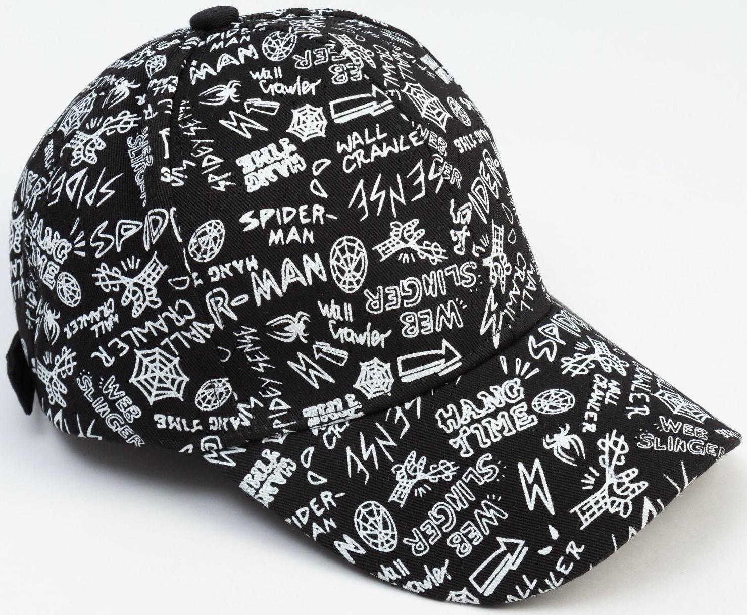 Кепка MINAKU с надписями, цвет чёрный, р-р 58