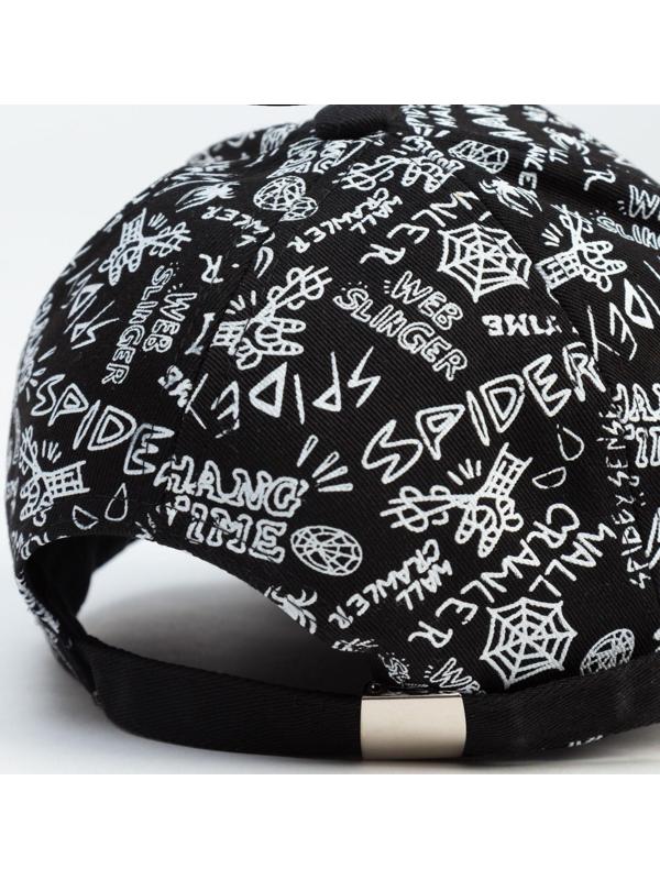 Кепка MINAKU с надписями, цвет чёрный, р-р 58