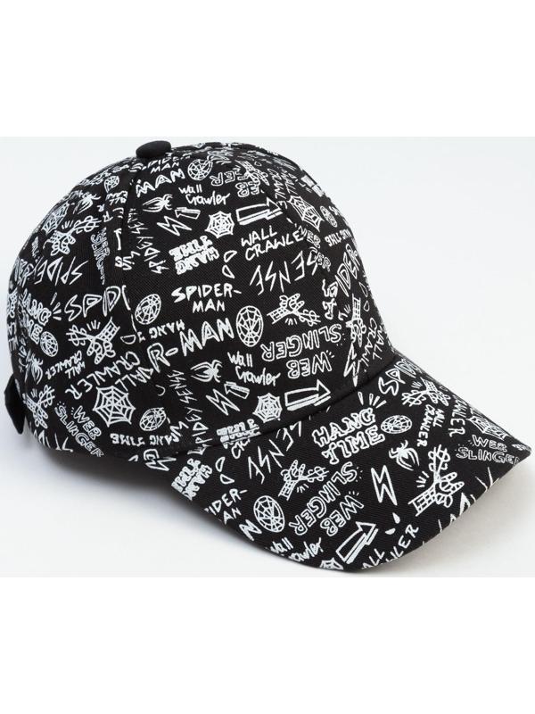 Кепка MINAKU с надписями, цвет чёрный, р-р 58