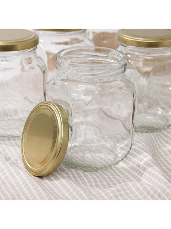 Набор банок стеклянных с крышкой «Квадро», 6 шт, 650 мл, ТО-82 мм
