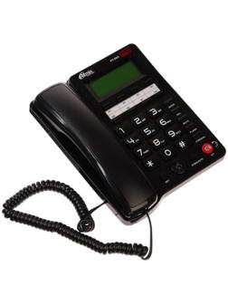 Проводной телефон Ritmix RT-550, дисплей, телефонная книга, однокнопочный набор, AUX, черный