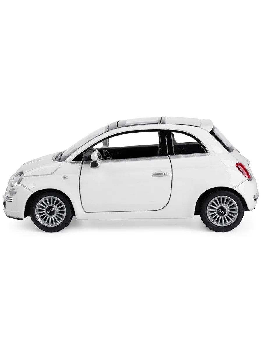 Металлическая машинка Kinsmart 1:28 «2007 Fiat 500» KT5345D, инерционная / Белый