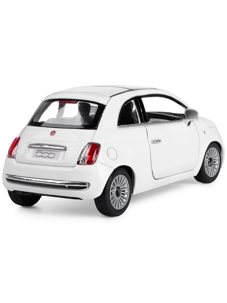 Металлическая машинка Kinsmart 1:28 «2007 Fiat 500» KT5345D, инерционная / Белый