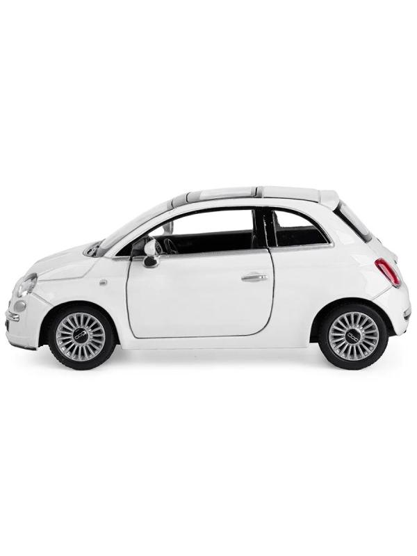 Металлическая машинка Kinsmart 1:28 «2007 Fiat 500» KT5345D, инерционная / Белый