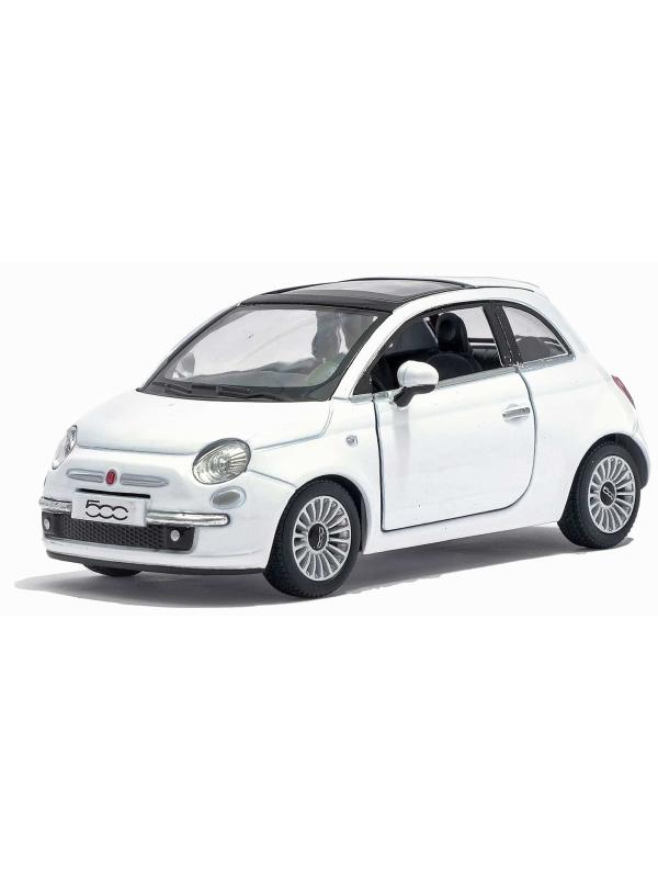 Металлическая машинка Kinsmart 1:28 «2007 Fiat 500» KT5345D, инерционная / Белый