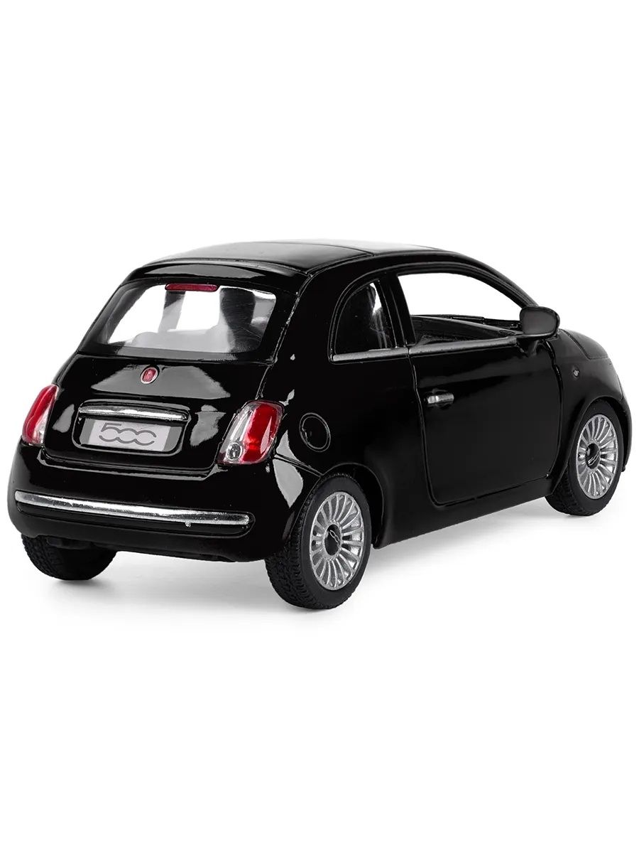 Металлическая машинка Kinsmart 1:28 «2007 Fiat 500» KT5345D, инерционная / Черный