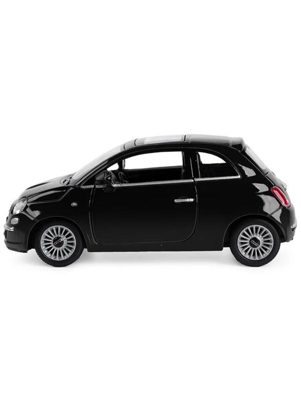 Металлическая машинка Kinsmart 1:28 «2007 Fiat 500» KT5345D, инерционная / Черный