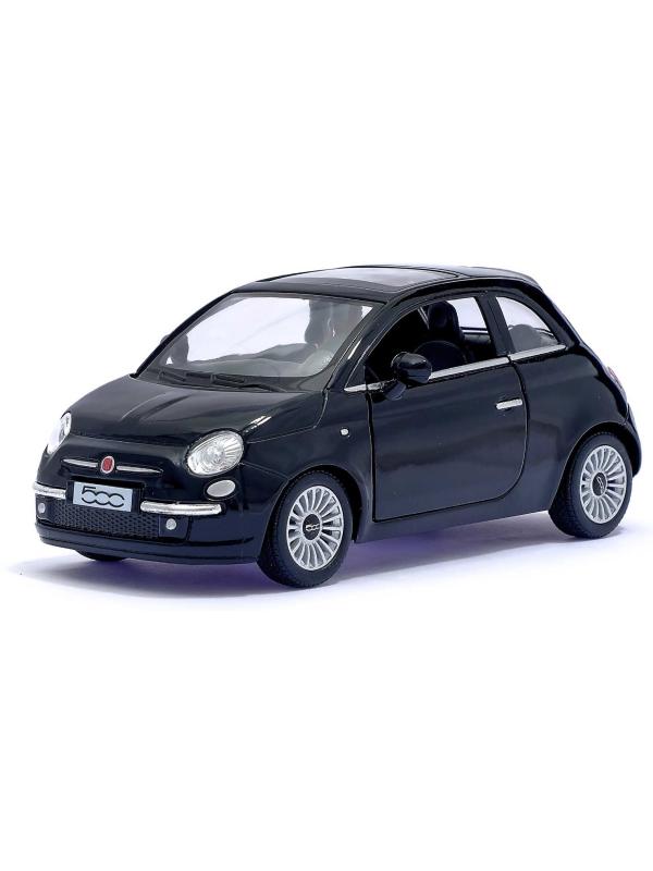 Металлическая машинка Kinsmart 1:28 «2007 Fiat 500» KT5345D, инерционная / Черный