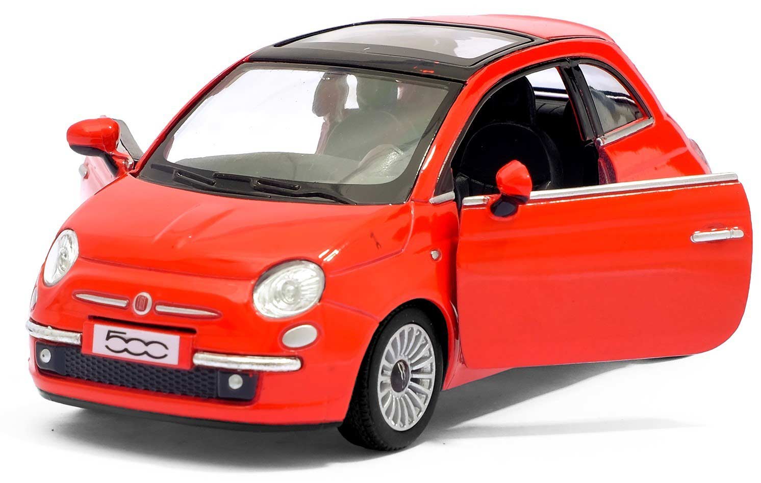 Металлическая машинка Kinsmart 1:28 «2007 Fiat 500» KT5345D, инерционная / Красный