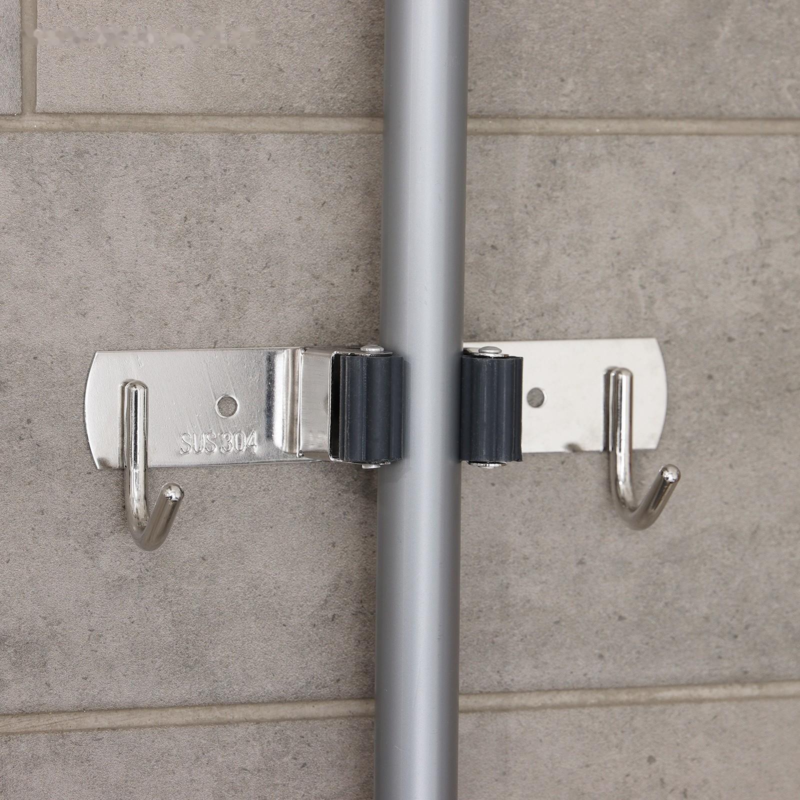 Держатель для швабры, с крючками, металлический