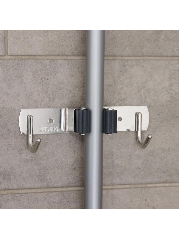 Держатель для швабры, с крючками, металлический