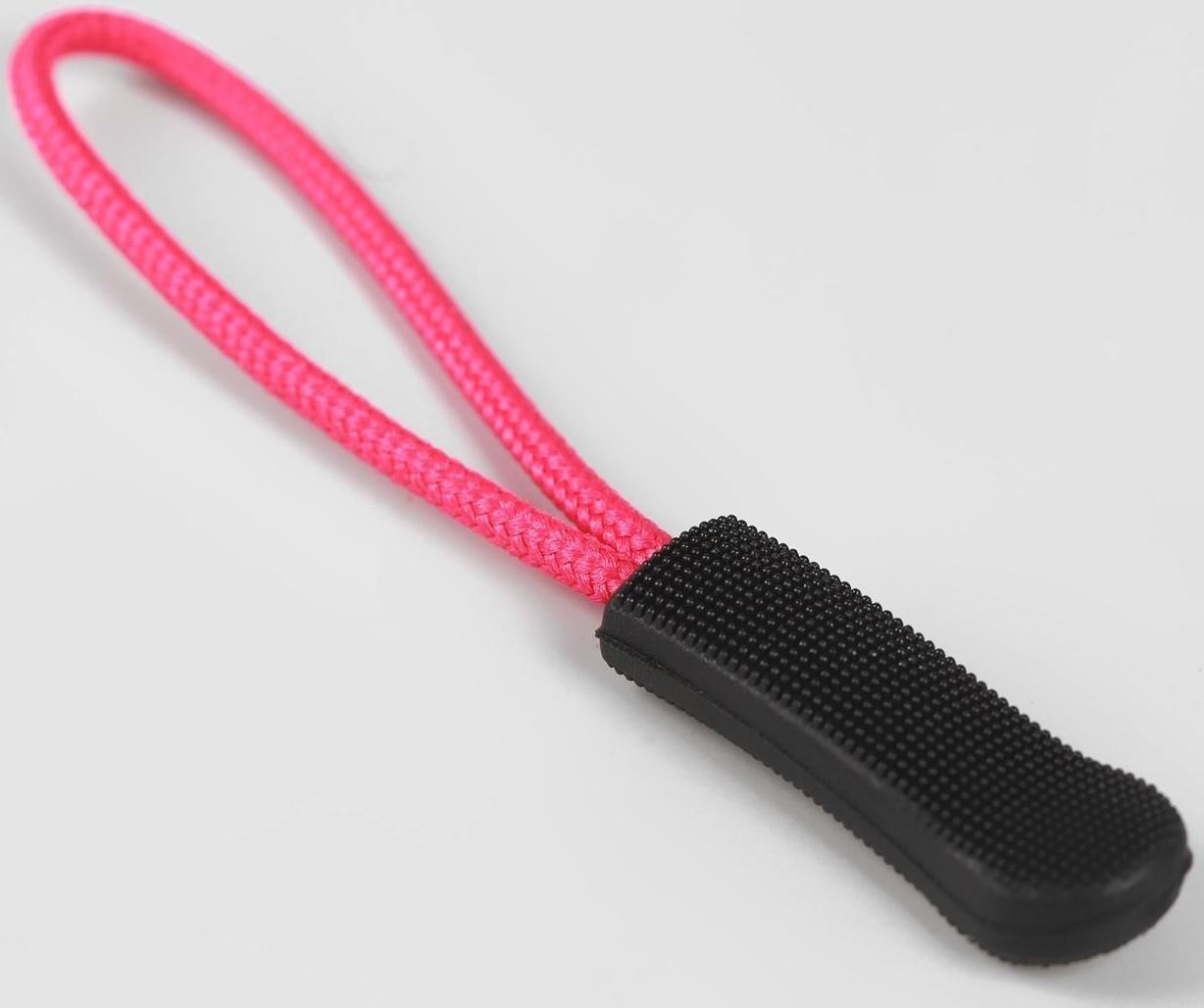 Пуллер для молнии, 2,5 см, 6 × 0,8 см, 10 шт, цвет чёрный/розовый