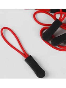 Пуллер для молнии, 2,5 см, 6 × 0,8 см, 10 шт, цвет чёрный/красный