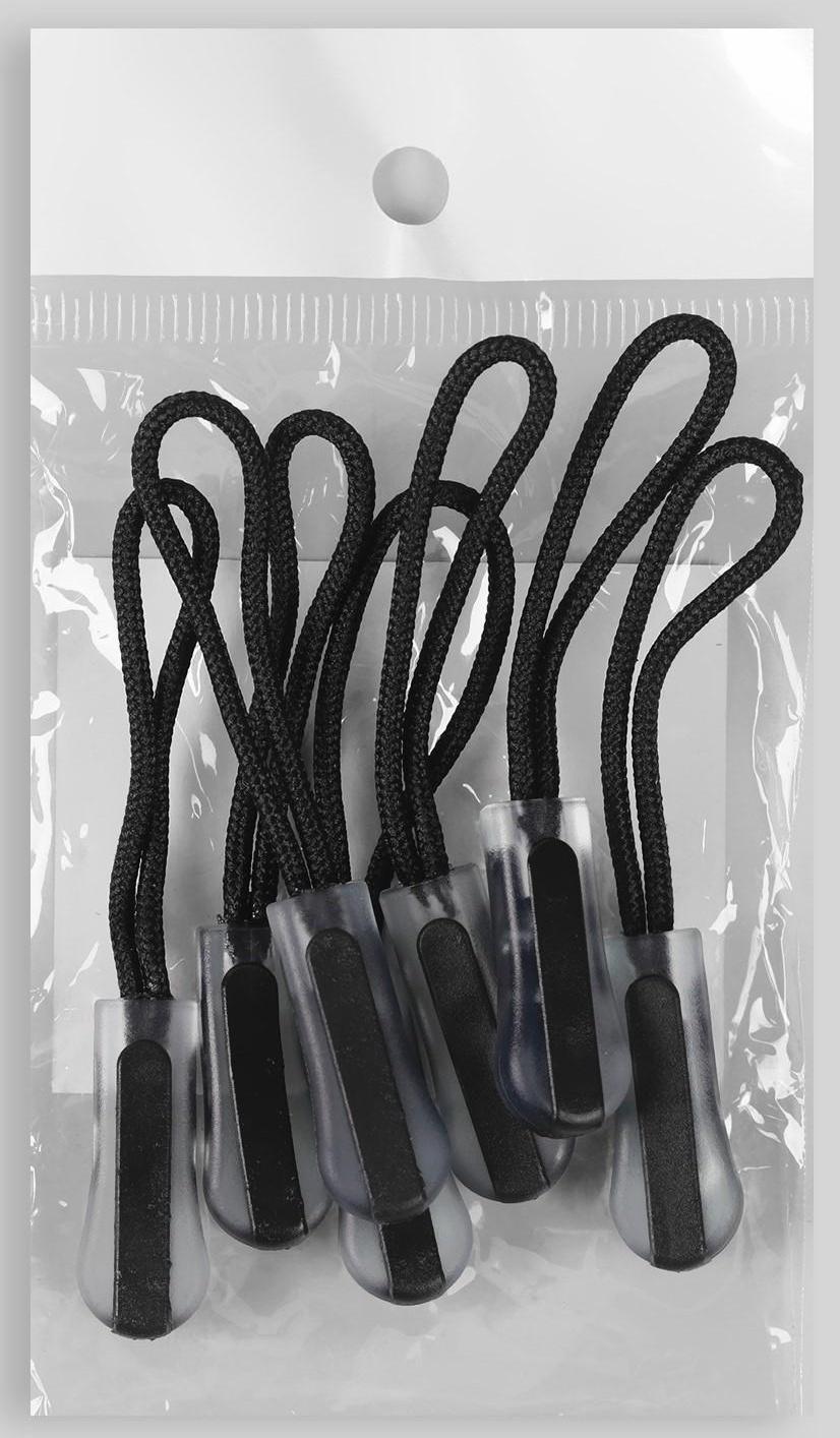 Пуллер для молнии, 2,5 см, 6 × 1 см, 10 шт, цвет чёрный