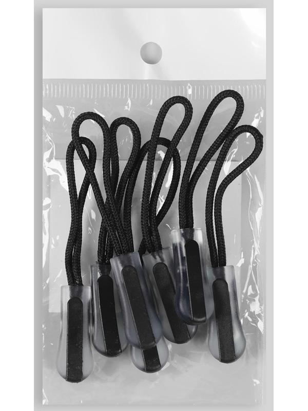 Пуллер для молнии, 2,5 см, 6 × 1 см, 10 шт, цвет чёрный