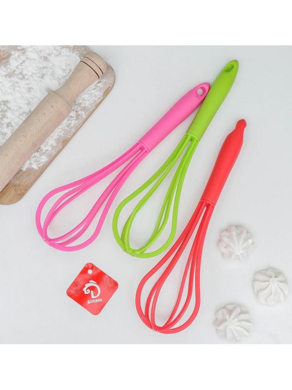 Венчик кулинарный Доляна «Радуга», цвет МИКС