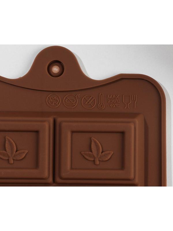 Форма для шоколада силиконовая Доляна «Дольки с мятой», 10 ячеек, 21×10,5×0,8 см, цвет МИКС