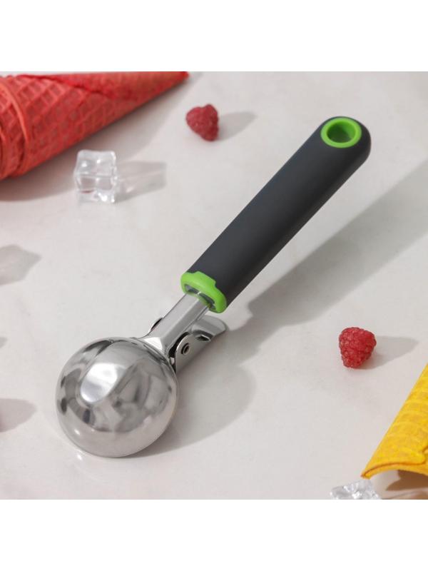 Ложка для мороженого Доляна Lime, 20×5,3 см, цвет чёрно-зелёный