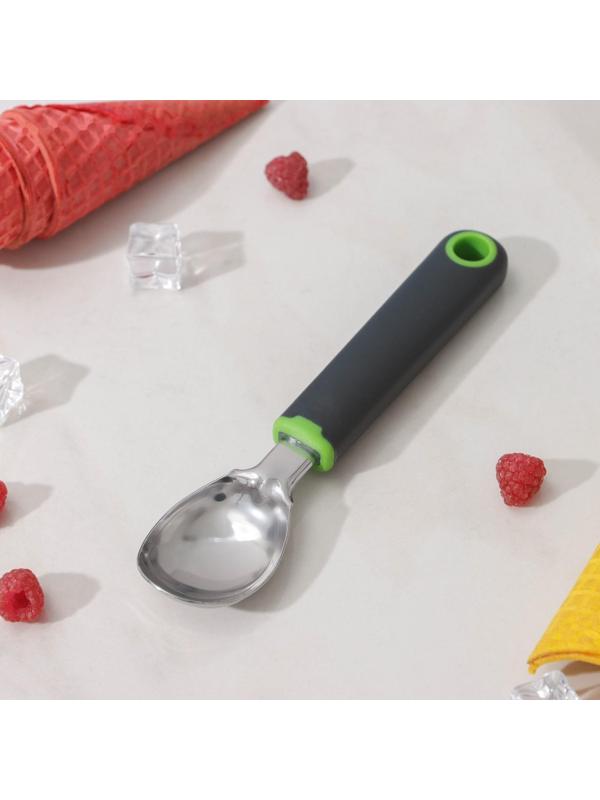 Ложка для мороженого Доляна Lime, 19,5×4,2 см, цвет чёрно-зелёный