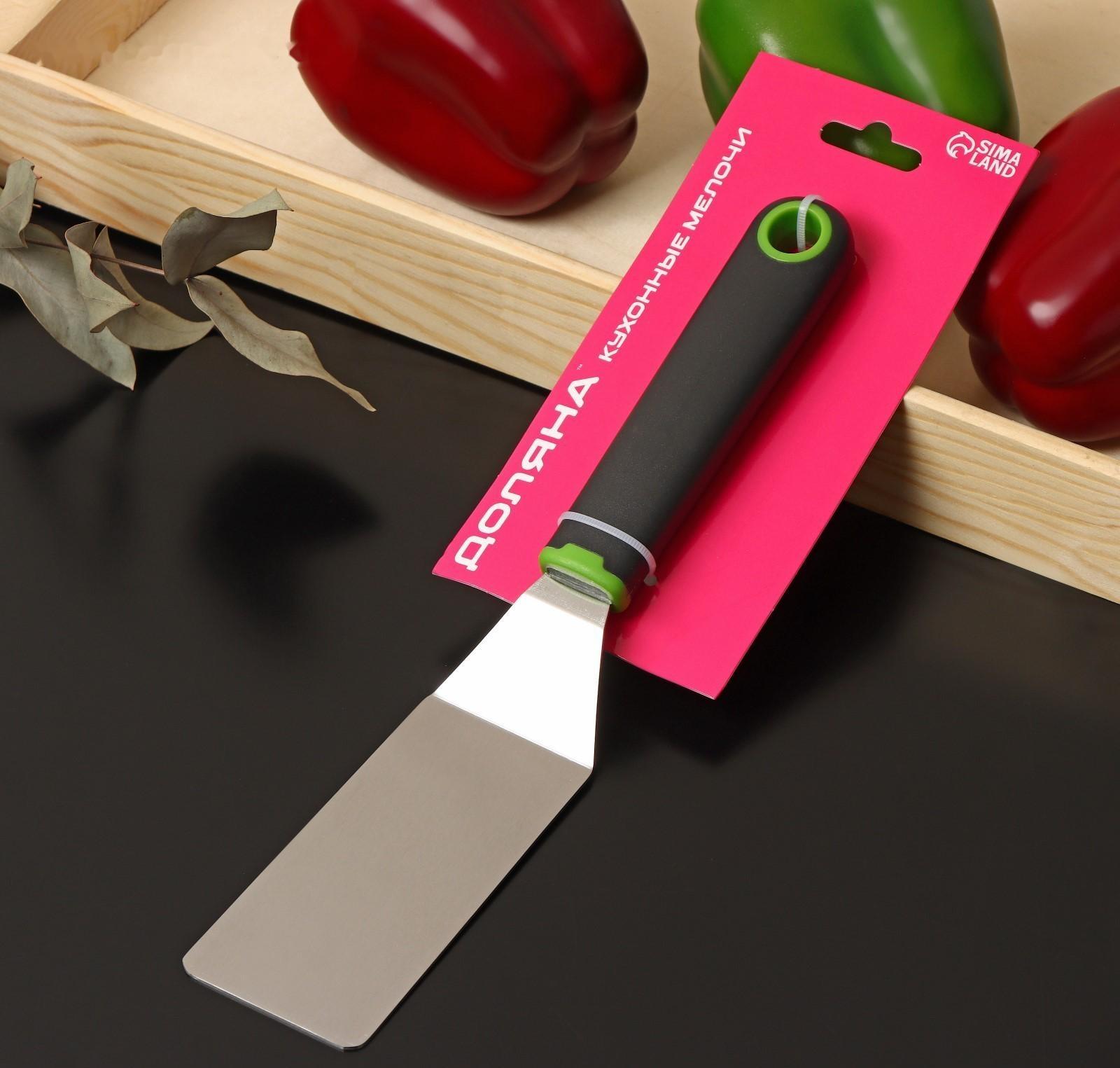 Лопатка для пиццы Доляна Lime, 25×5 см, цвет чёрно-зелёный