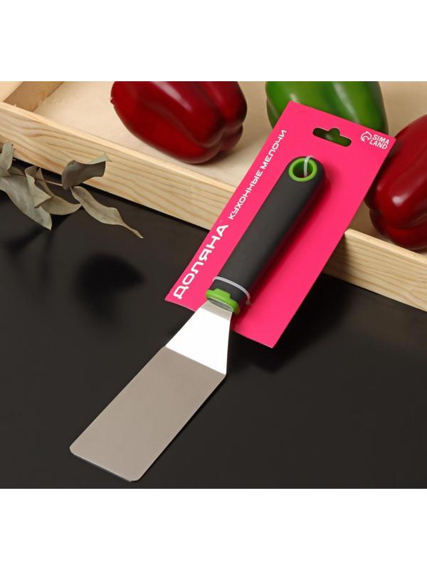 Лопатка для пиццы Доляна Lime, 25×5 см, цвет чёрно-зелёный