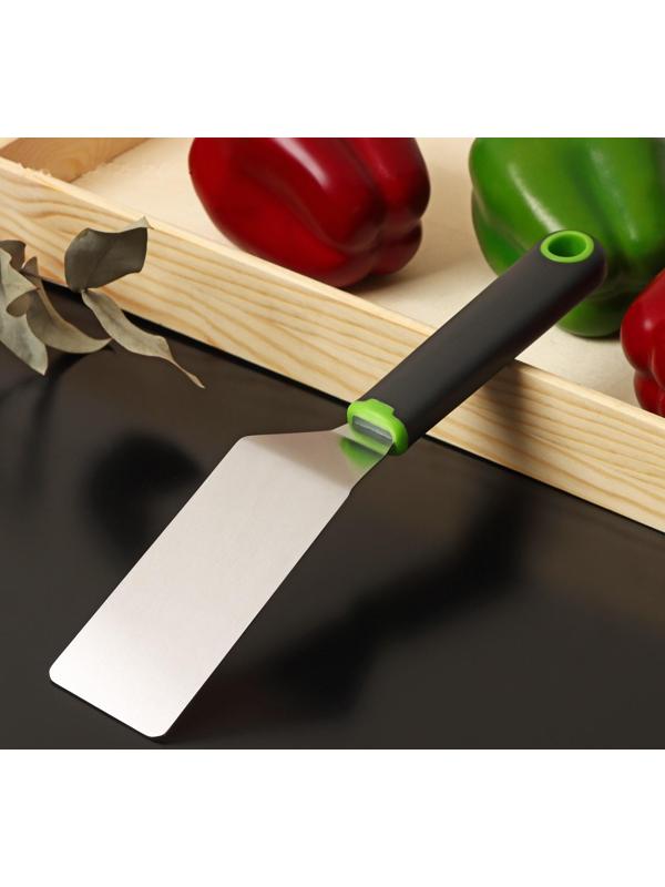 Лопатка для пиццы Доляна Lime, 25×5 см, цвет чёрно-зелёный